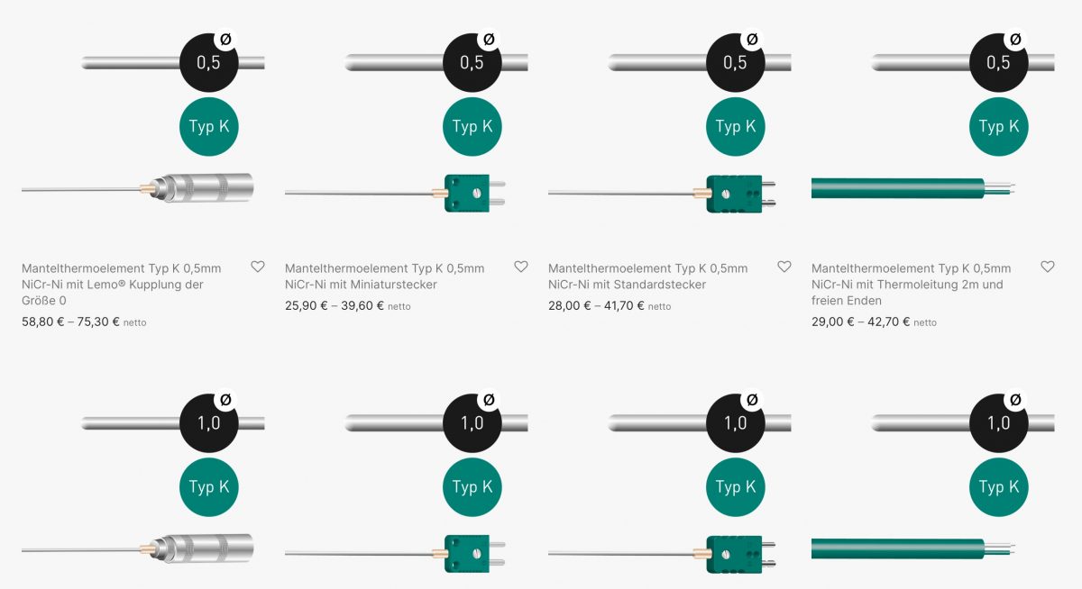 Mantelthermoelemente Shop von ThermoExpert Deutschland GmbH